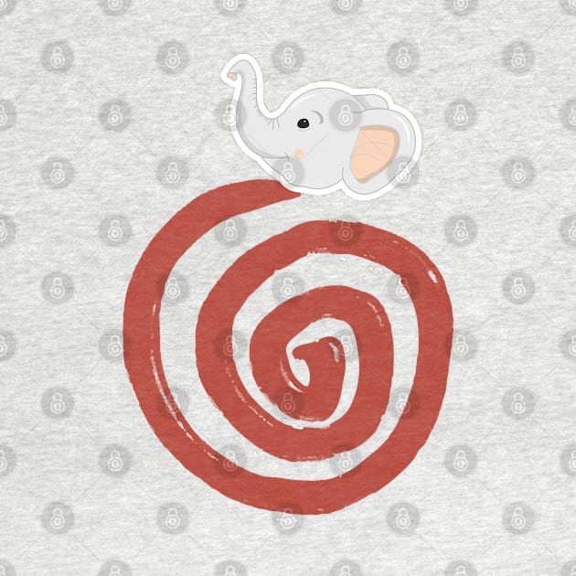 Spiral - Elephant by PrintDesignStudios